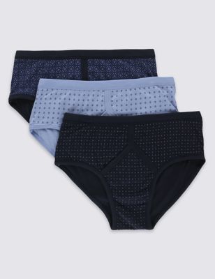 3 Pack Pure Cotton Assorted Briefs with StayNEW&trade;